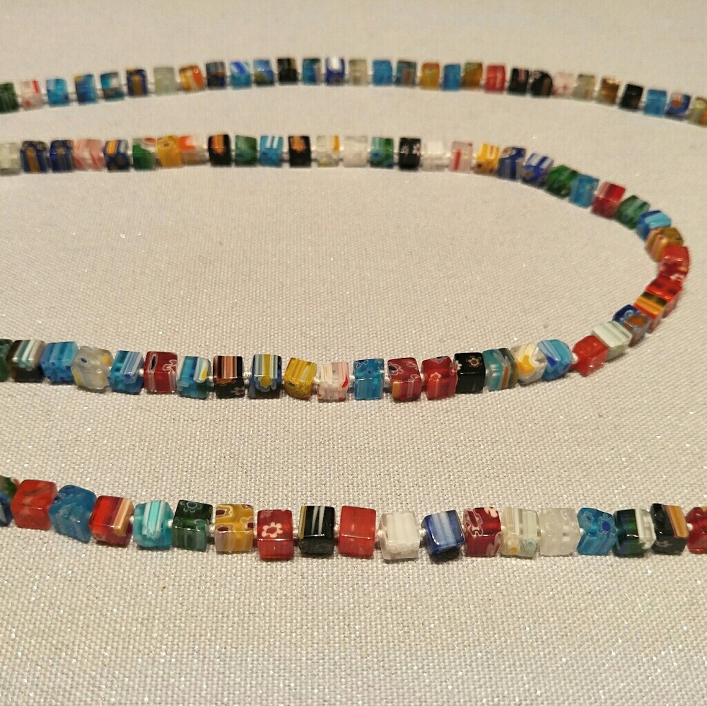 Art glass bead necklace
